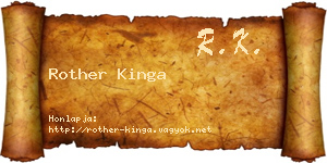 Rother Kinga névjegykártya